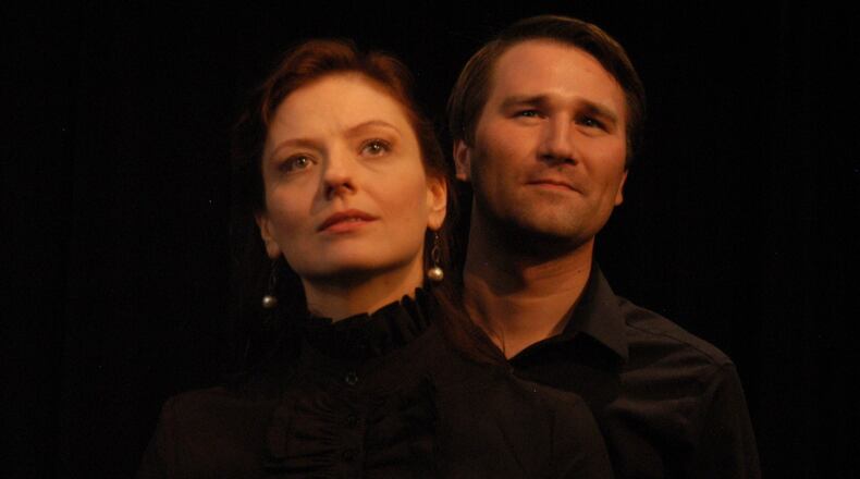 Christina Leidel and Eric Lang appear in the Aris Theatre production of “The Friel Deal.” CONTRIBUTED BY JUDY THOMAS