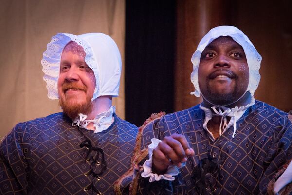 Houchins in "Comedy of Errors," with Enoch King. (Courtesy of Shakespeare Tavern Playhouse)