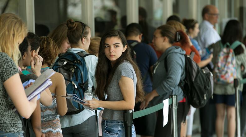 Long lines were the norm for the day as University of Texas students wait to vote at the polling place inside the Peter Flawn Academic Center on campus Tuesday March 1, 2016. Some say the wait was over one and a half hours during the lunch time break.
RALPH BARRERA/ AMERICAN-STATESMAN
