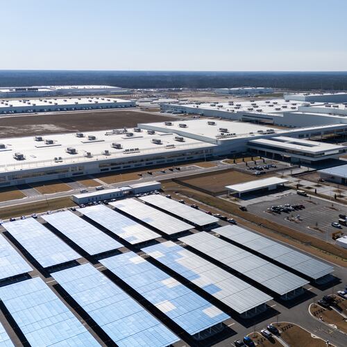This is an aerial photo of Hyundai's electric vehicle factory in Bryan County near Savannah on Feb. 26, 2025. (Courtesy of Hyundai Motor Group)