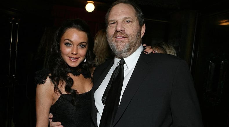 Lindsay Lohan and Harvey Weinstein at the Grauman's Chinese Theatre in Los Angeles in 2006.