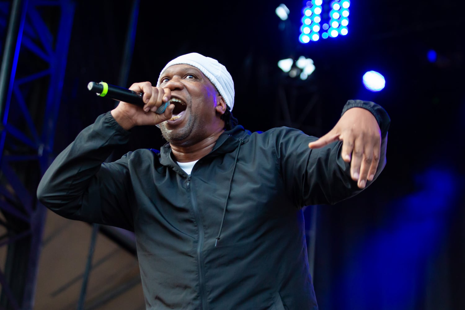 Living legend KRS-One impressed the crowd with freestyle and all the hits he's been making for decades. He was among the performers on the first day of ONE Musicfest at Atlanta's Piedmont Park on Saturday, Oct. 28, 2023. (Ryan Fleisher for The Atlanta Journal-Constitution)
