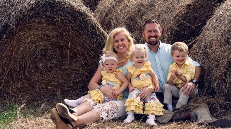Holston Cole, 3, was killed in an accidental shooting in Paulding County on Tues., April 26, 2016. He is pictured with parents David and Haley Cole and 1-year-old twin sisters Paisley and Macy. (Credit: Family photo)