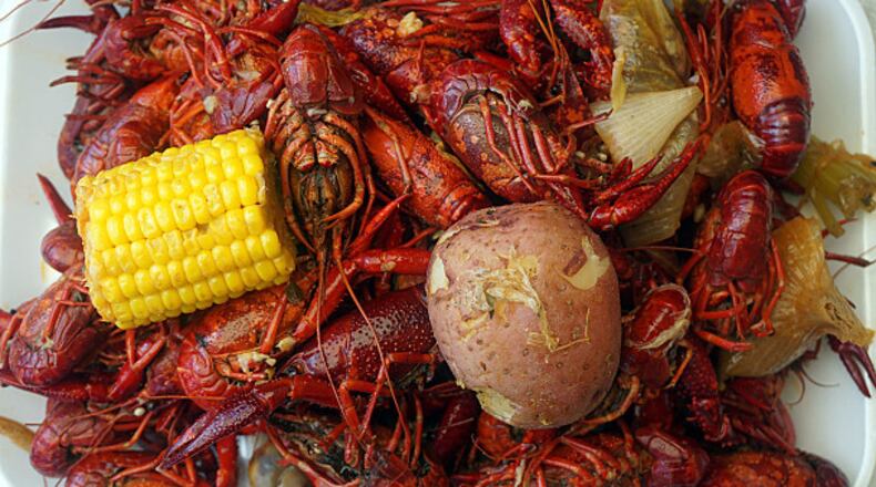 Plenty of crawfish was available for the Atlanta Reddite Crawfish Boil.
