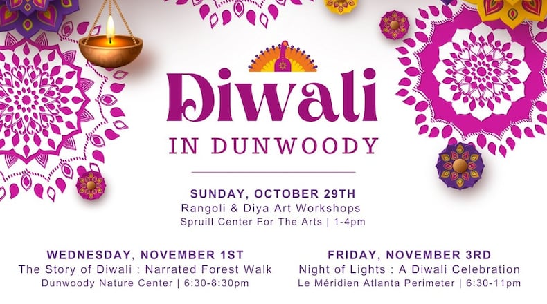In observance of culture in India, "Diwali in Dunwoody" will be celebrated on Oct. 29 and Nov. 1 and 3 at three locations across the city. (Courtesy of Create Dunwoody)
