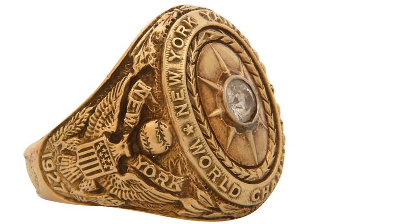 New York Yankee's' Babe Ruth's 1927 World Series ring.