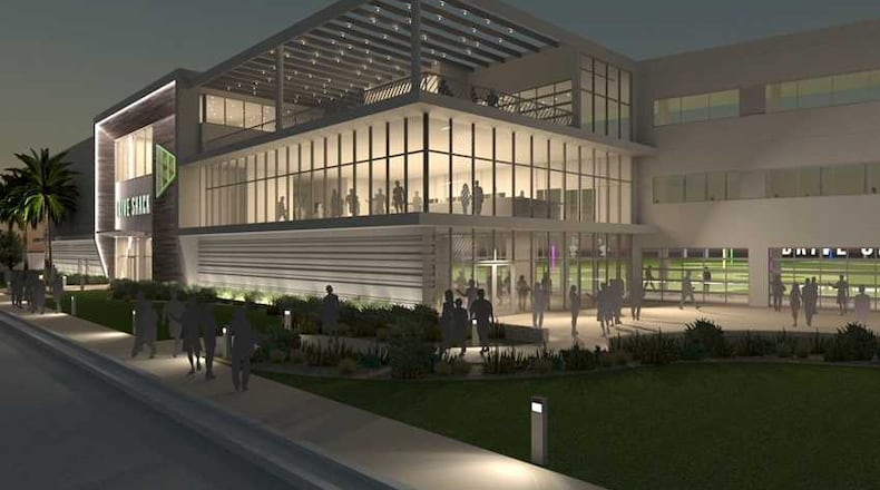 This is a rendering for the Drive Shack driving range and entertainment center set to be built near Franklin Gateway.