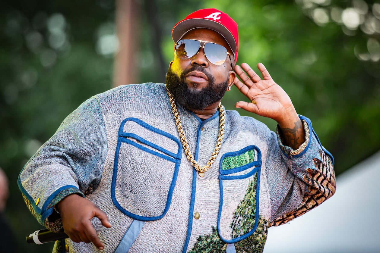 Big Boi plays to his hometown crowd at Decatur WatchFest '26 on Thursday, June 11, 2026 at Decatur Square. (Ryan Fleisher for the AJC)