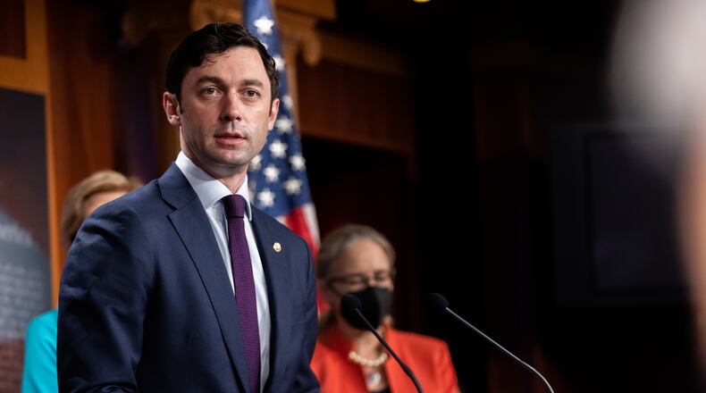 Senator Jon Ossoff (D-GA) speaks at a press conference on Medicaid expansion with other democratic lawmakers on Capitol Hill in Washington, DC on September 23rd, 2021.
