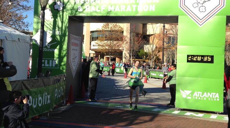 Bryan Morseman wins the men’s Publix Georgia Marathon in 2:28:31. (Photo courtesy of Atlanta Track Club)