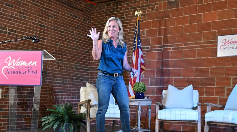 U.S. Rep. Marjorie Taylor Greene, R-Rome, is expected to testify during a hearing Friday in a Georgia administrative court that is considering a challenge filed by five voters in her district seeking to remove her from the ballot. (Hyosub Shin / Hyosub.Shin@ajc.com)