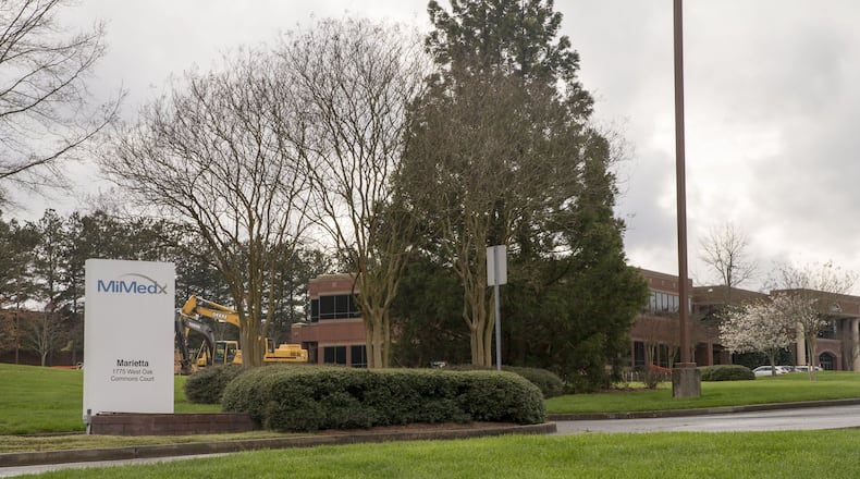 MiMedx, once ranked by Fortune magazine as the fifth-fastest growing public company, is headquartered off Allgood Road in Marietta. ALYSSA POINTER / ALYSSA.POINTER@AJC.COM