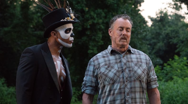 John C. McGinley as Stanley Miller, Emmett Hunter as Gerard Duquette - Stan Against Evil _ Season 3, Episode 8 - Photo Credit: Tina Rowden/IFC