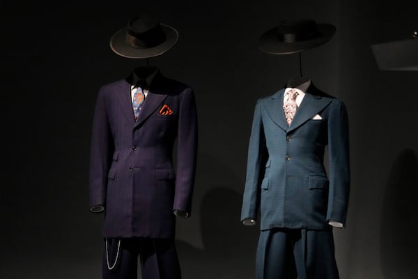 Zoot suits are displayed at the Metropolitan Museum of Art's Costume Institute exhibition, "Superfine: Tailoring Black Style," on Saturday, May 3, 2025, in New York. (Photo by Charles Sykes/Invision/AP)