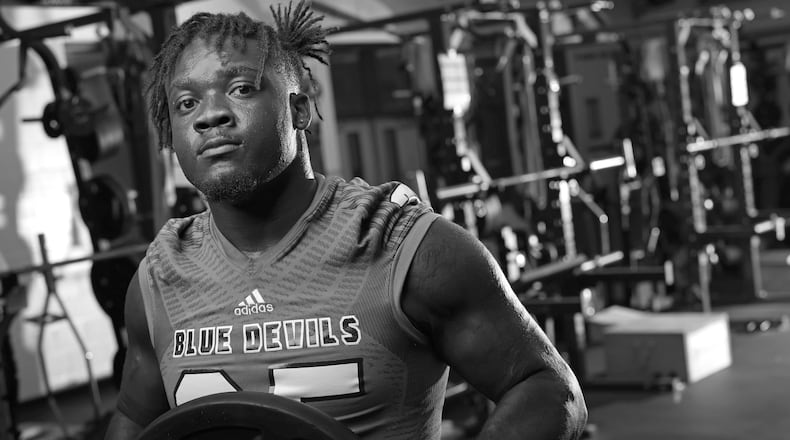 Tift County defensive tackle Tyre West is rated the No. 11 defensive line prospect nationally. He’s the highest-rated Tift County prospect this century. He’s also the school’s first Super 11 since Israel Troupe was selected in 2006. (Tyson Alan Horne / Tyson.Horne@ajc.com)