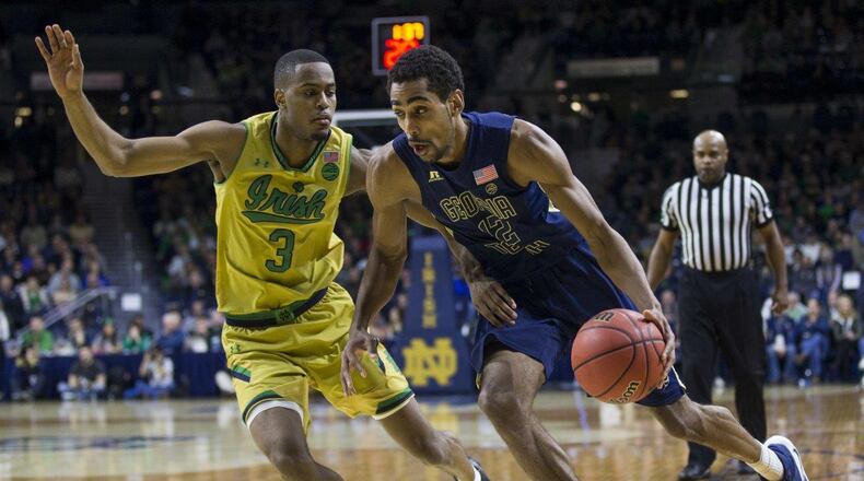 Georgia Tech forward Quinton Stephens has had six double-doubles this season, tied for fifth most in the ACC going into Monday’s games. (Associated Press)