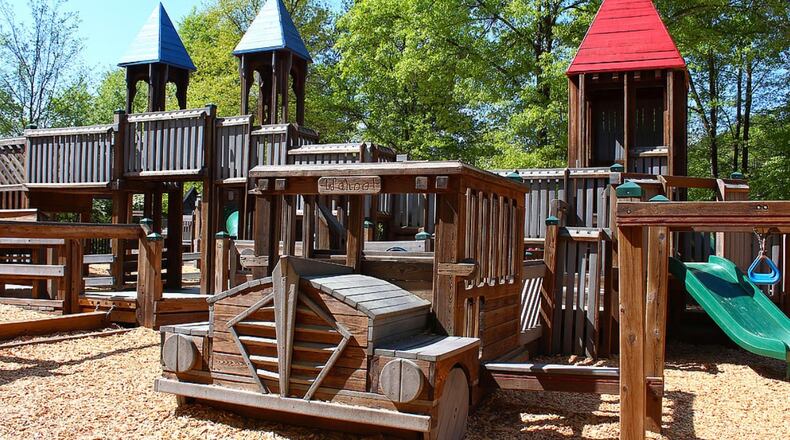 Suwanee recently signed an agreement with Leathers and Associates for a new community-build playground to update PlayTown Suwanee. COURTESY CITY OF SUWANEE