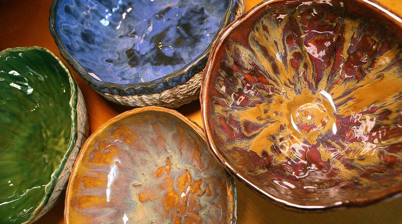 Priscilla Wilson has patented a unique method of making pottery she calls Gourd Impressions Pottery, crafted and sold at the Gourd Place in Sautee. CURTIS COMPTON / CCOMPTON@AJC.COM