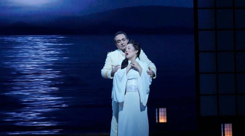Gianluca Terranova as Pinkerton and Yasko Sato as Cio-cio San in Atlanta Opera's "Madama Butterfly."