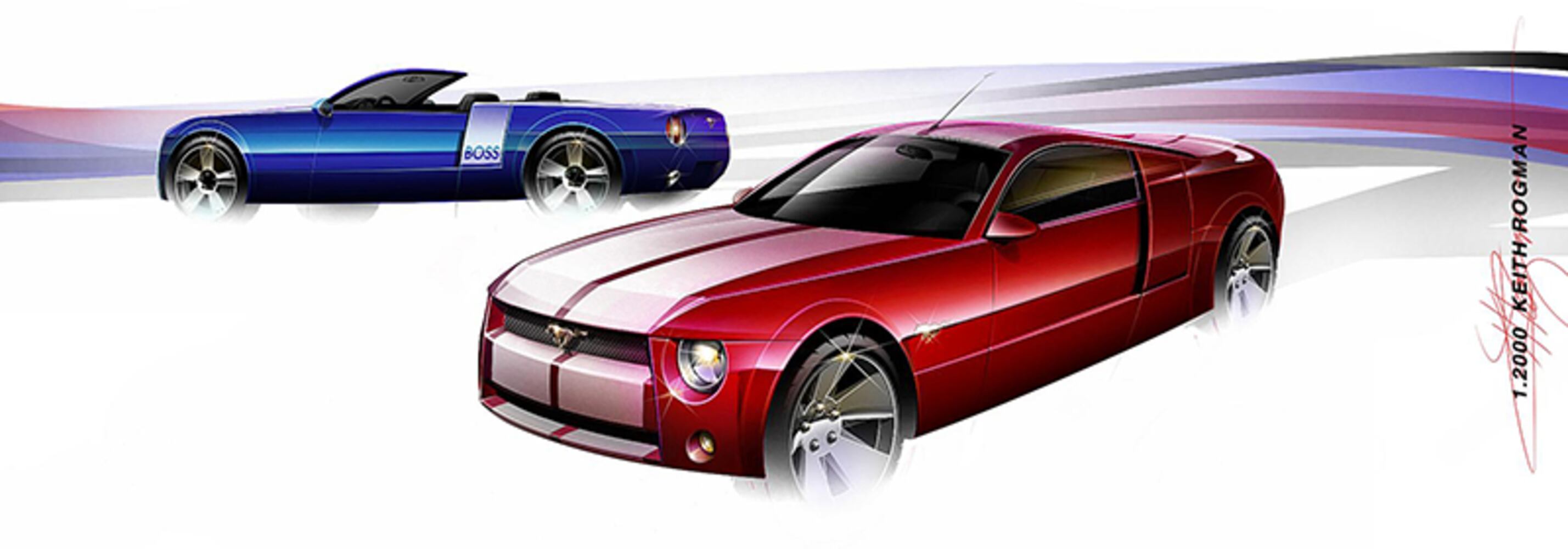 Sketches of Mustangs' changes from 2005-2014