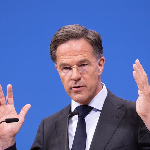 NATO Secretary General Mark Rutte speaks during a pre-ministerial media conference at NATO headquarters in Brussels, Wednesday, June 17, 2026. (AP Photo/Omar Havana)