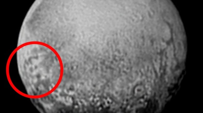 Horizons team member Amanda Zangari noticed geological formations that seem to resemble Disney's Pluto the dog.