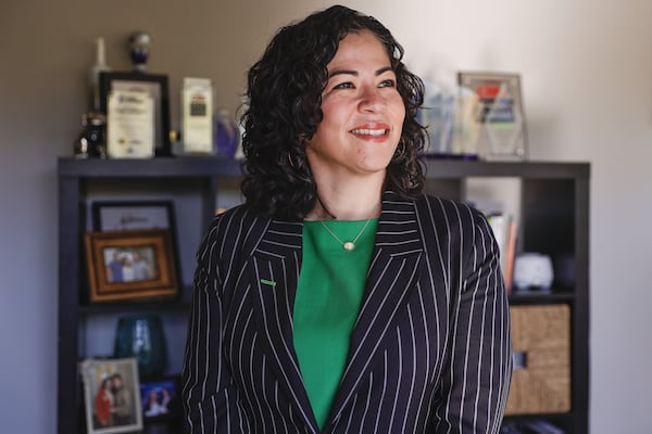 Marissa Maldonado, founder and CEO of Proda Technology, a managed IT and cybersecurity firm, poses for a photo in her office in Marietta on Thursday, Oct. 23, 2025. (Natrice Miller/ AJC)