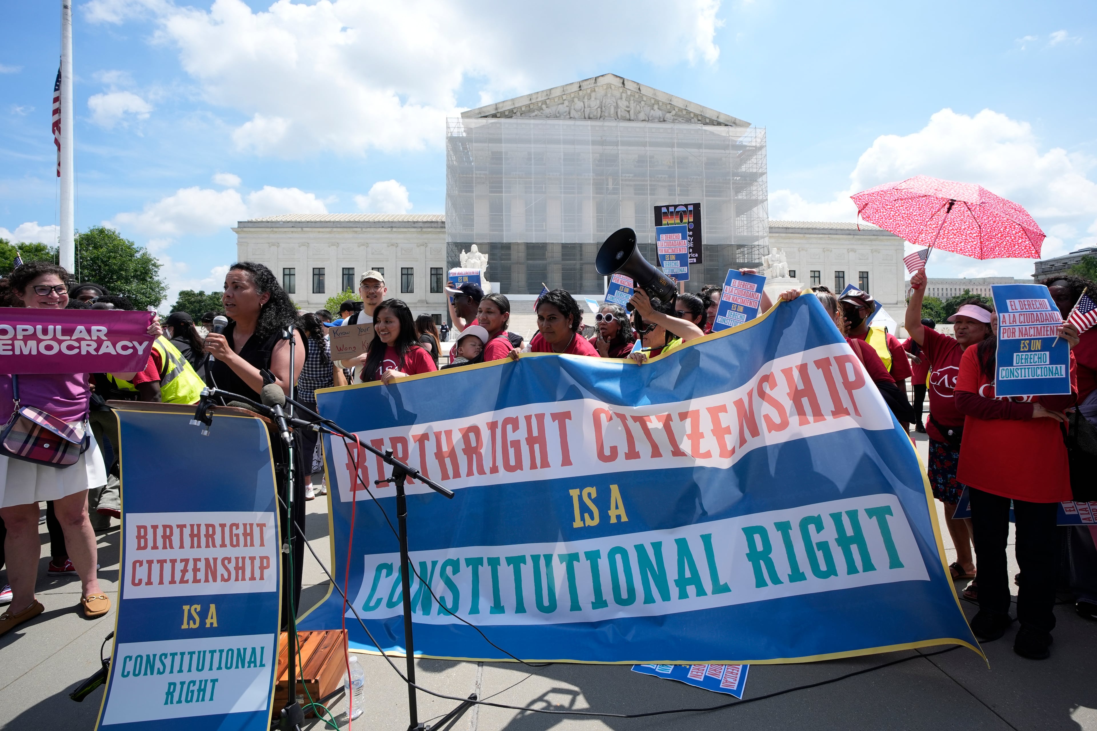 Demonstrators gathered outside of the U.S. Supreme Court in Washington in May. (TNS)