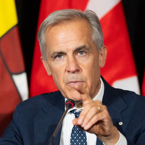 Prime Minister Mark Carney speaks to reporters during the closing news conference at the First Ministers Meetings in Charlottetown, Prince Edward Island, Canada, on Thursday, July 23, 2026. (Darren Calabrese/The Canadian Press via AP)