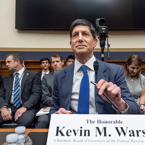 Federal Reserve Chairman Kevin Warsh appears before the House Financial Services Committee to deliver the semi-annual monetary policy report on the central bank, at the Capitol in Washington, Tuesday, July 14, 2026. (AP Photo/J. Scott Applewhite)