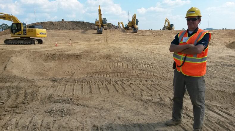 Peter Robson, a Komatsu senior director of intelligent control, at the company’s R&D center in Cartersville. MATT KEMPNER / AJC