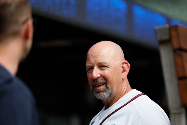 Braves manager Walt Weiss, showing off the cauliflower ear.