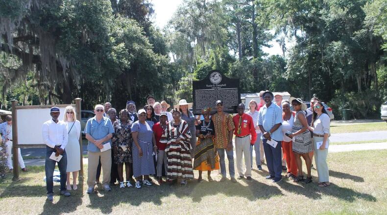 After an anonymous donation, the Georgia Historical Society in partnership with the Lower Altamaha Historical Society and the City of Darien established a historical marker to recognize Tunis G. Campbell and his diligent work to safeguard African-American civil rights. (Photo Courtesy of Georgia Historical Society)