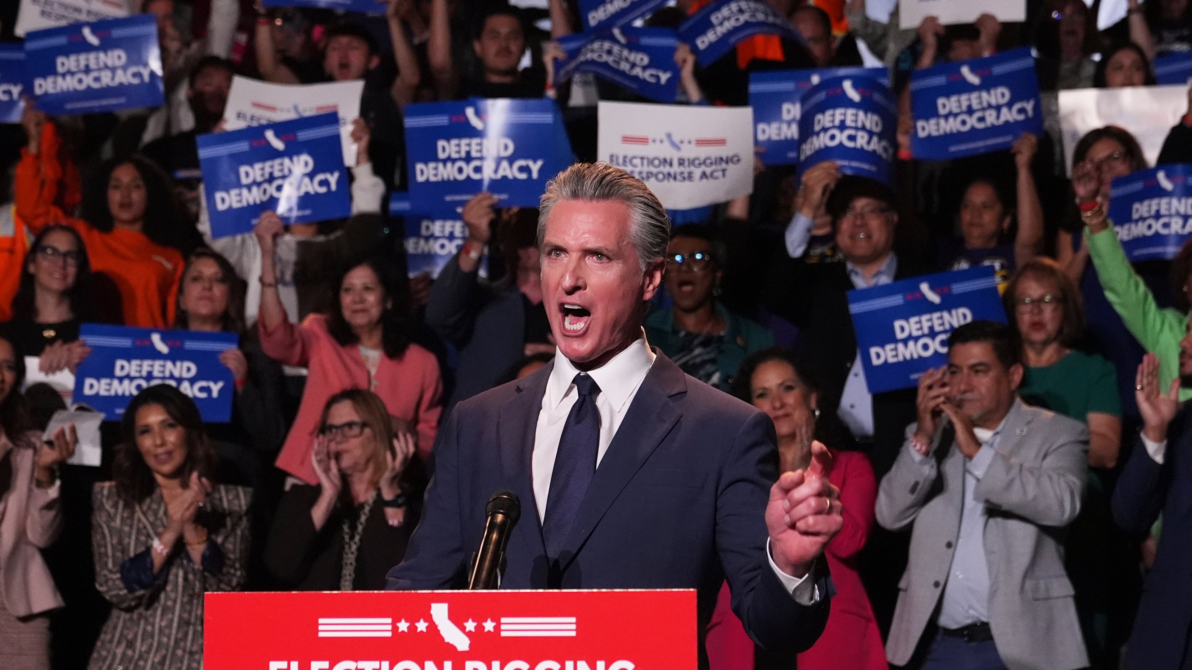 FILE - California Gov. Gavin Newsom speaks during a news conference Thursday, Aug. 14, 2025, in Los Angeles. (AP Photo/Marcio Jose Sanchez, File)
