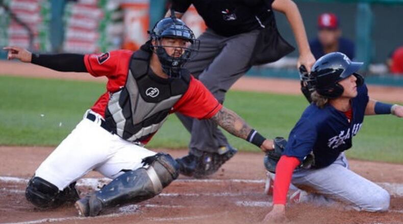 Catcher Chace Numata, left, played in the minor leagues for 10 years and spent the 2019 season with the Erie SeaWolves.