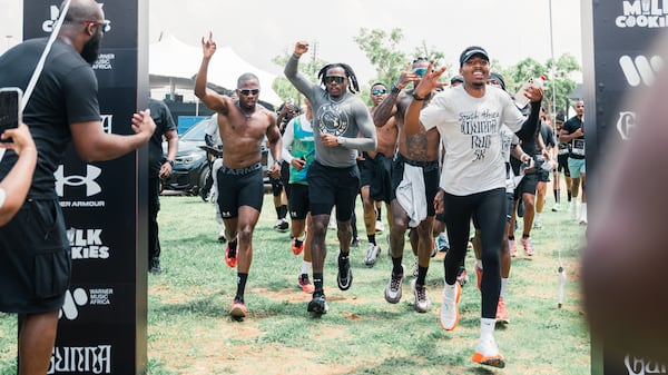 Gunna (center) began his Wunna Run Club in various cities across the globe while touring for his album “The Last Wun.” (Desmond Kye/AJC)