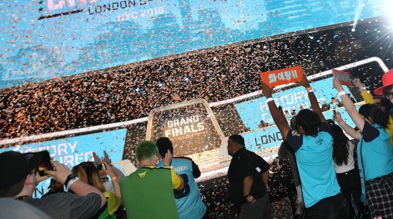 NEW YORK, NY - JULY 28:  Fans attend Overwatch League Grand Finals - Day 2 at Barclays Center on July 28, 2018 in New York City.  (Photo by Bryan Bedder/Getty Images for Blizzard Entertainment )