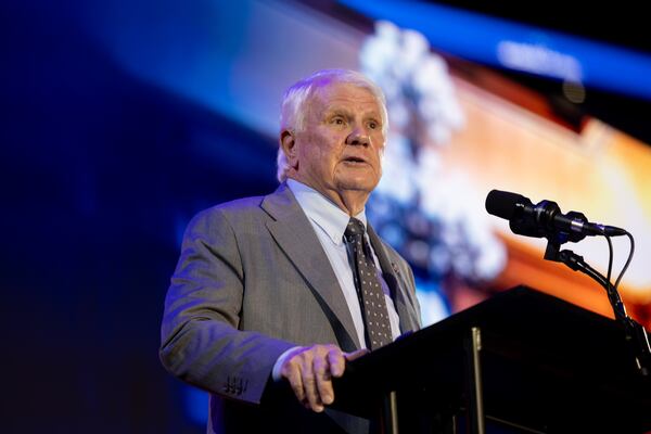 Georgia House Speaker Jon Burns, R-Newington, speaks at the annual Georgia Chamber Eggs & Issues breakfast at Mercedes-Benz Stadium in Atlanta on Wednesday, Jan. 14, 2026. (Arvin Temkar/AJC)