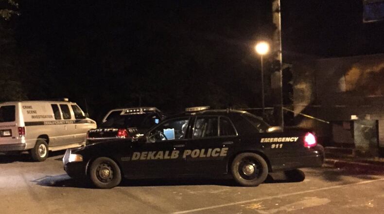 Police are searching for a shooter after a man was shot Thursday night in DeKalb County. (Credit: Channel 2 Action News)