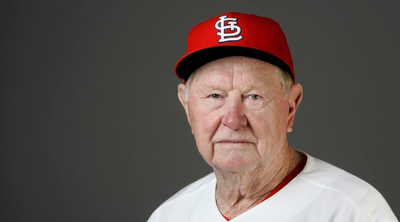 Red Schoendienst finishing third in MVP voting in 1957 while playing for the Milwaukee Braves. (AP Photo/Jeff Roberson, File)