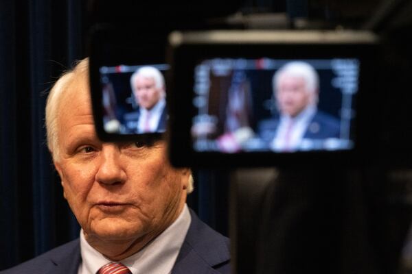 Georgia House Speaker Jon Burns, R-Newington, speaks to media members after Gov. Brian Kemp signed a law letting a prosecutor oversight commission begin working.