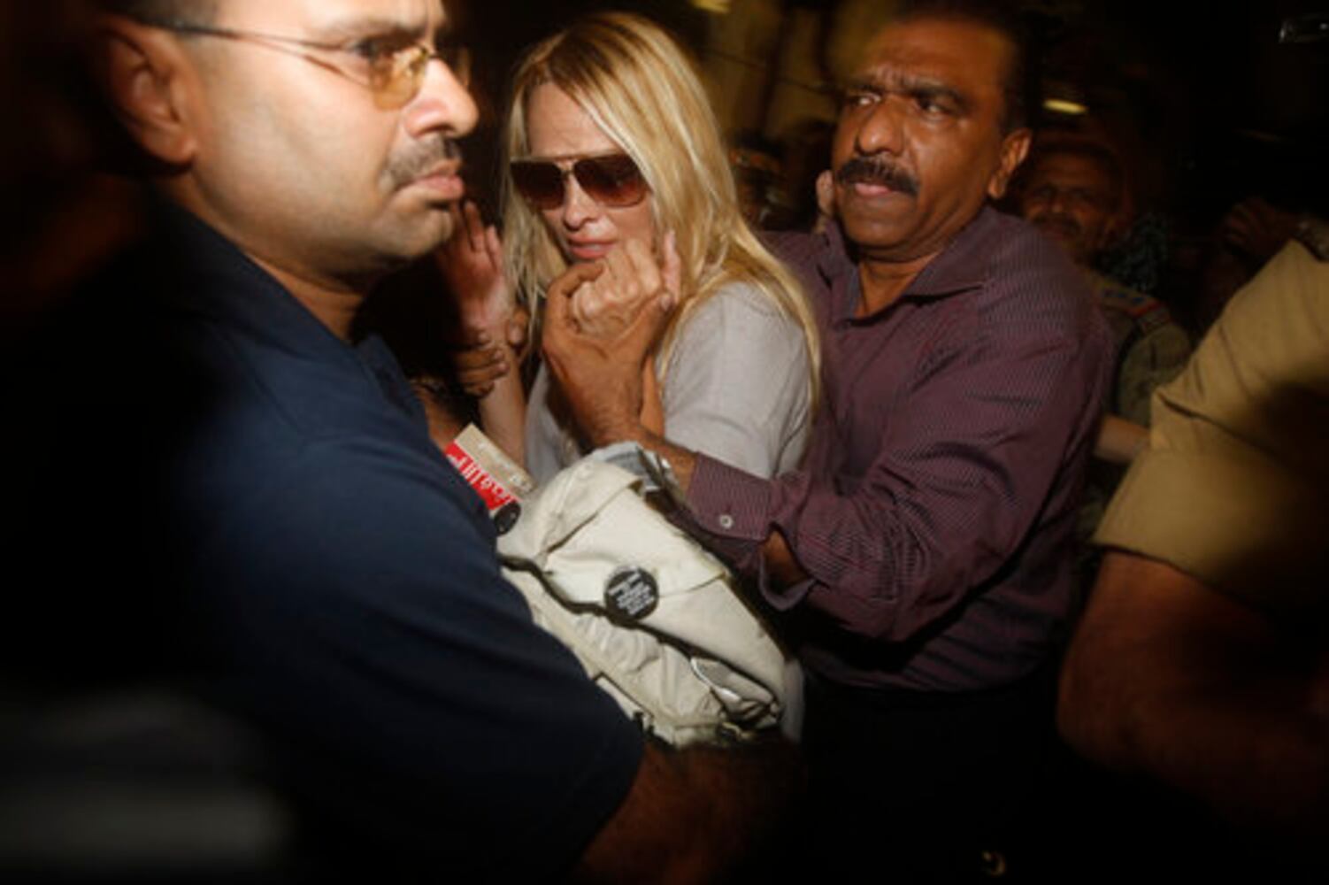 Pamela Anderson accosted as she arrives in India