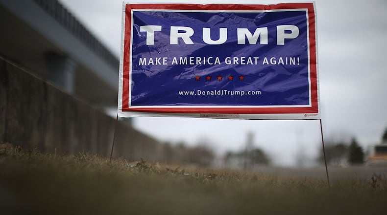 File photo of a Donald Trump yard sign.