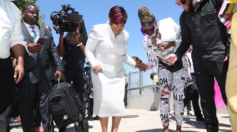 Gospel great Shirley Caesar checks out her plaque on the Black Music and Entertainment Walk of Fame in downtown Atlanta.