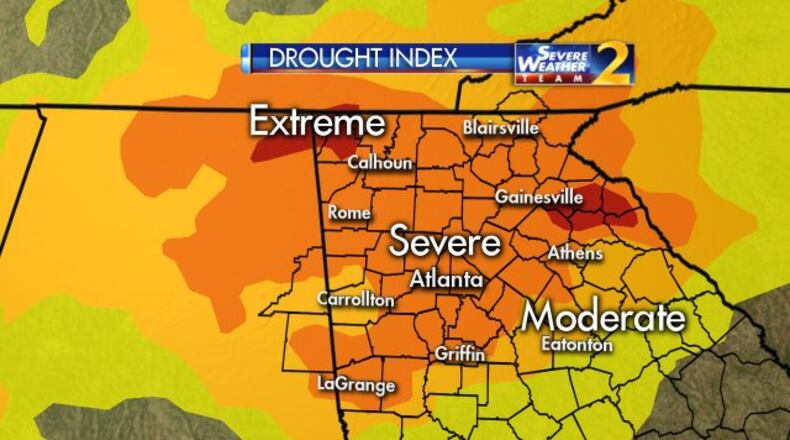 Showers won’t produce enough water to offer much drought relief. (Credit: Channel 2 Action News)