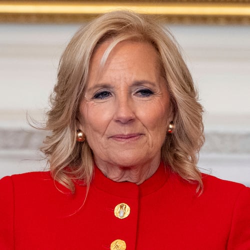 FILE - First lady Jill Biden speaks during an event at the White House in Washington, Jan. 16, 2025. (AP Photo/Alex Brandon, File)