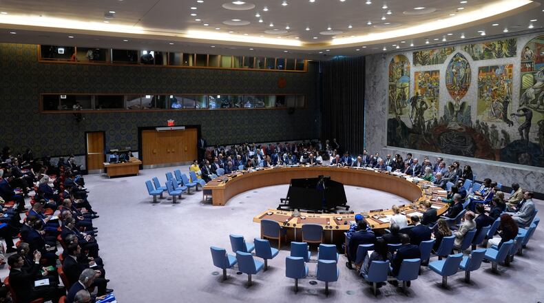The Security Council meets at United Nations headquarters, Tuesday, May 26, 2026. (AP Photo/Seth Wenig)