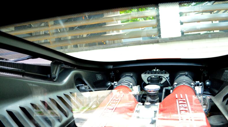 the sleek engine of the Ferrari 458 Italia