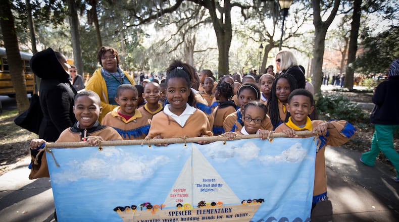 Participants in the 2016 Georgia Day parade in Savannah. Photo courtesy of the Georgia Historical Society.