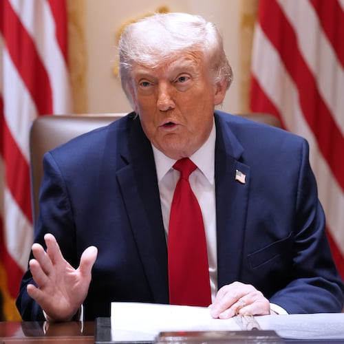 President Donald Trump speaks during a Cabinet meeting at the White House, Wednesday, May 27, 2026, in Washington. (AP Photo/Jacquelyn Martin)